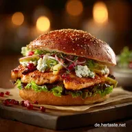 Aufgepimpter Chickenburger Salat Der ultimative krosse Low Carb Genuss