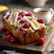 Bananenbrot mit Himbeeren: Super saftig durch Buttermilch Muffin-Methode