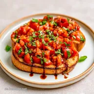 Bruschetta Italienisch mit Strauchtomaten