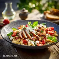 Bruschetta Pasta mit H&auml;hnchenstreifen Sommergenuss in 35 Minuten