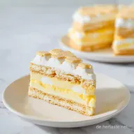 Kekskuchen mit Vanillepudding