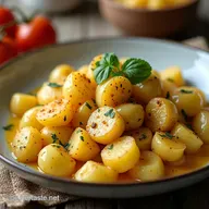 Cremige KnoblauchKartoffeln Kartoffeln mit KnoblauchSahnesauce Cremig wrz