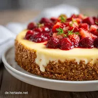 Low Carb Kuchen Geb&auml;ck: Cremiger K&auml;sekuchen mit Nuss-Boden