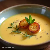 Omas Beste Cremige Bayerische K&auml;sesuppe Rezept mit Croutons