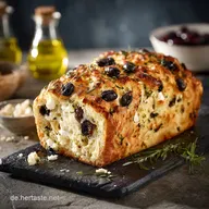 Einfaches Kastenbrot Mediterran Blitzrezept mit Oliven Feta-Kick
