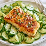 Fischfilet mit Gurkensalat: Knusprig