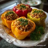 Gef&uuml;llte Paprika mit Hackfleisch: Original Rezept