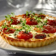 Gemserschen Tarte: Herzhafte Sommer-Gem&uuml;setarte mit Tomaten K&auml;se