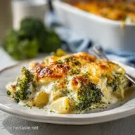 Brokkoli Kartoffel Gratin in 30 Minuten mit Bergk&auml;se
