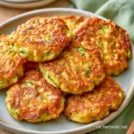 Zucchini-Puffer mit Parmesan: Goldbraun