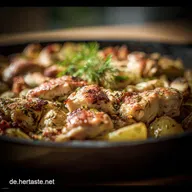 KartoffelH&auml;hnchen vom Backblech Griechische Art Knuspriges Blechgl&uuml;ck in 60 Minuten