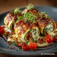 Gef&uuml;llte Zucchini Schiffchen mit Hackfleisch Herzhaft saftig K&auml;se &uuml;berbacken