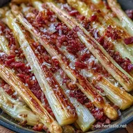 Gebratener Wei&szlig;er Spargel mit Speck