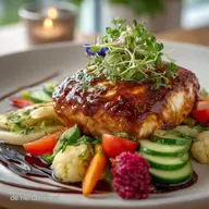 Saftiger Kabeljau aus dem Ofen auf Gem&uuml;se Einfaches Abendessen