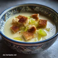 Vegetarische K&auml;se-Lauch-Suppe: Creamy Roasted