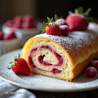 Himbeer Wickeltorte Mein liebstes Rollkuchen Rezept