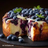 Finnischer Heidelbeerkuchen: Mustikkapiirakka Original Rezept mit cremigem Guss
