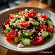 GurkenTomatenFetaSalat: Der einfache Grieche mit perfekter Vinaigrette