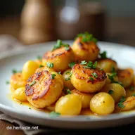KnoblauchbutterH&auml;hnchen mit Kartoffeln Blitzrezept