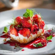 Tapas R&ouml;llchen mit Erdbeeren und Himbeercreme Knuspriger Sommertraum
