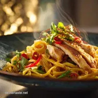 Gebratene Nudeln mit Gem&uuml;se und Pute Knusprig wie beim Chinesen
