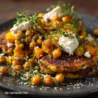 FeierabendHit Knusprige Kichererbsen Bratlinge mit M&ouml;hren und Feta