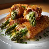 Spargel Cordon Bleu R&ouml;llchen: Knusprig Saftig