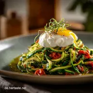 Low Carb Zucchininudeln mit Rucolapesto und Burrata Das BlitzRezept f&uuml;r den Feierabend