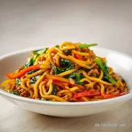 Mongolisches Hackfleischnudelgericht f&uuml;r 4 Portionen