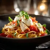Nudelauflauf mit Huhn und TomateMozzarella Cremiger Feierabend-Auflauf