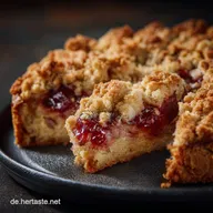 Rhabarberkuchen mit Streusel vom Blech Saftig Knusprig wie von Oma