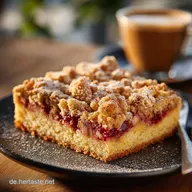 Rhabarberkuchen mit Streusel nach Omas Art Der beste Fr&uuml;hlingskuchen