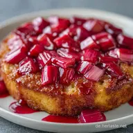 Puddingkuchen mit Rhabarber: Samtig