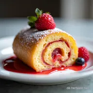Fruchtige Regenbogen Biskuitrolle Rezept als Mein farbenfroher Kuchen