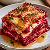 Rote Bete Lasagne mit Feta und Honig