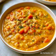 Schnelle Rote Linsensuppe mit Gem&uuml;se