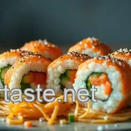 Leckeres Saki Maki Sushi: Frischer Lachs in perfekter Rolle