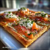 schnelle blaetterteig pizza mit raeucherlachs in 25 Minutes
