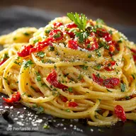 Spaghetti Aglio Olio e Peperoncino Das Original Rezept mit Emulsion