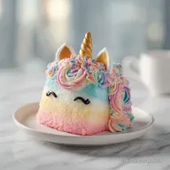 S&uuml;&szlig;er Einhornkuchen: Bunter Regenbogen Biskuit mit Swiss Meringue