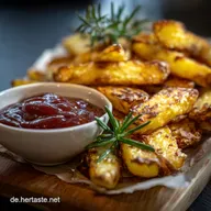 S&uuml;&szlig;kartoffel Pommes mit selbst gemachtem Ketchup Knusprig Gourmet