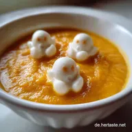 Thermomix Halloween Rezepte: Samtige K&uuml;rbissuppe mit Grusel-Garnitur