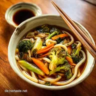 Udon Noodles Rezept Mit Gem&uuml;se Und Sojasauce in 20 Minuten