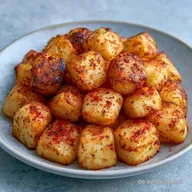 W&uuml;rzige Kohlrabiw&uuml;rfel aus dem Airfryer