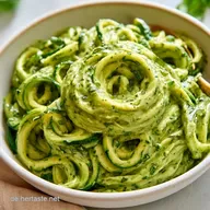 Zucchini-Spaghetti mit Avocadopesto