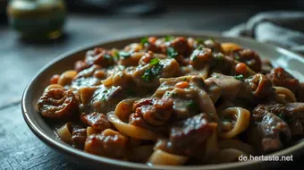 Leckeres Boeuf Stroganoff: Ein einfaches Rezept für Gaumenfreuden recipe card