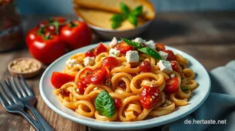 Bunter glutenfreier Nudelsalat: Frisch und voller Geschmack! recipe card