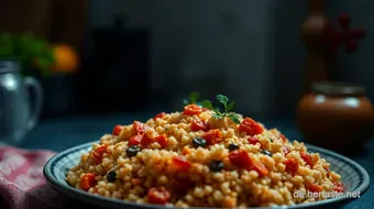 Leckere mit Couscous gefüllte Paprika: Ein gesundes Familienrezept recipe card