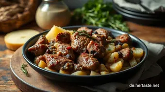 Herzhafter Kasslerbraten mit Sauerkraut und Kartoffelbrei recipe card
