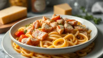Köstlicher Nudel-Lachs-Auflauf mit cremiger Senf-Sauce – Einfach und Lecker! recipe card